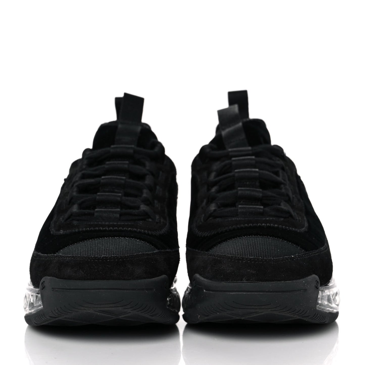 Suede Calfskin Velvet Grosgrain CC Sneakers 37.5 Black