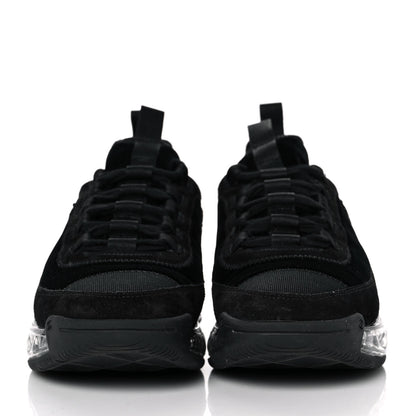 Chanel Suede Calfskin Velvet Grosgrain CC Sneakers 37.5 Black 2 of 9