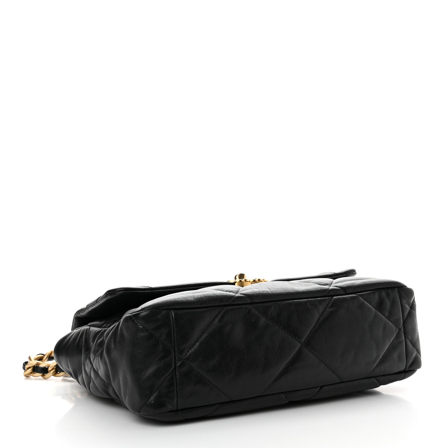 Chanel Shiny Goatskin Quilted Large Chanel 19 Flap Black 4 of 16