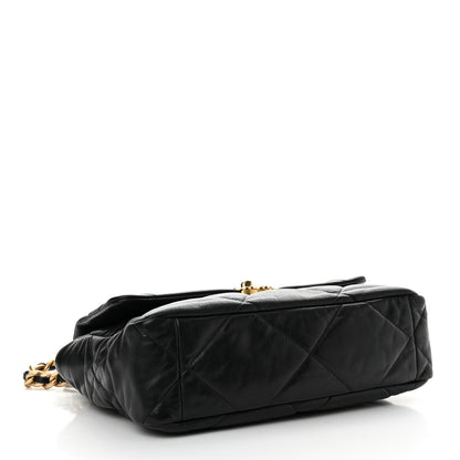 Chanel Shiny Goatskin Quilted Large Chanel 19 Flap Black 4 of 16
