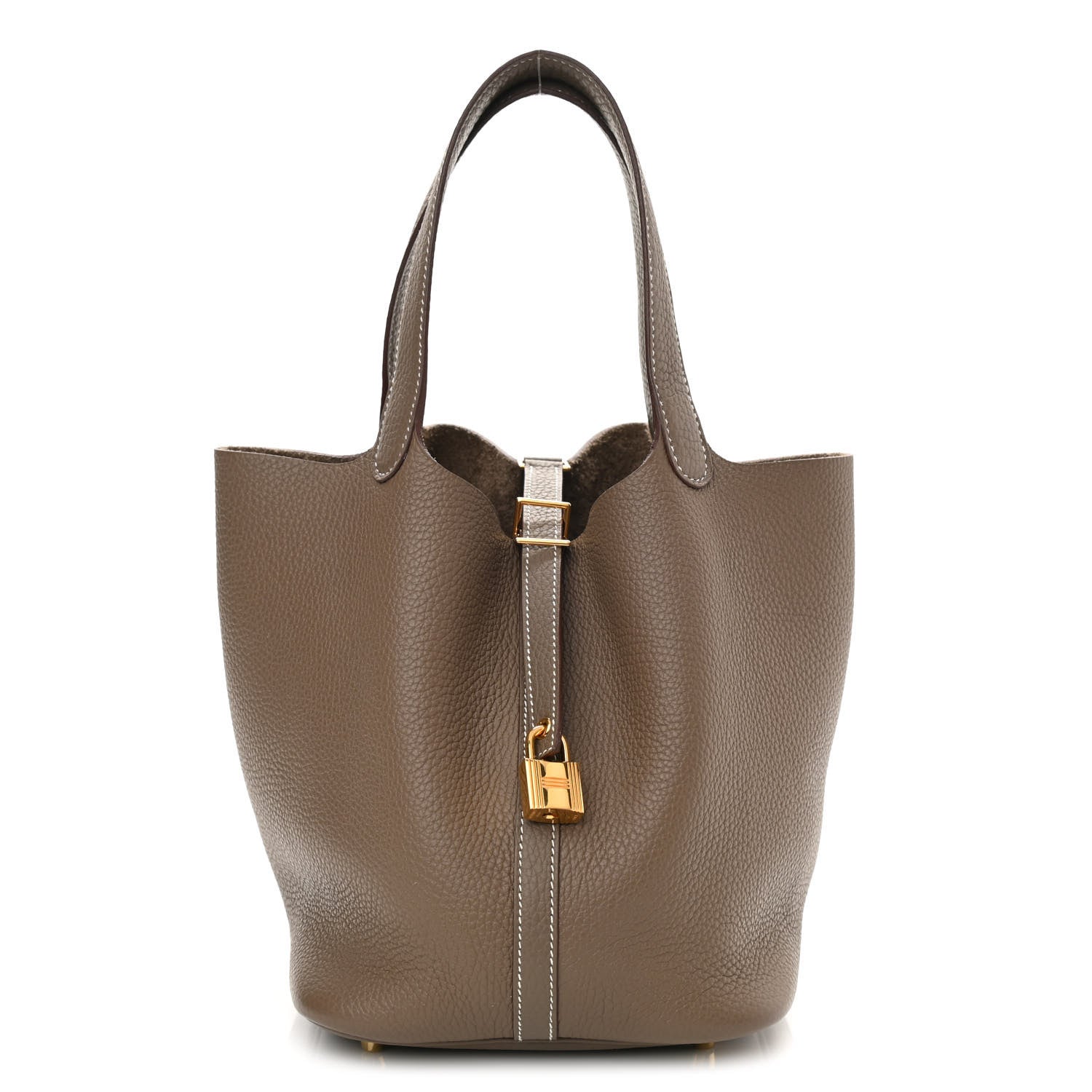 Hermes Taurillon Clemence Picotin Lock 22 MM Etoupe 1 of 11