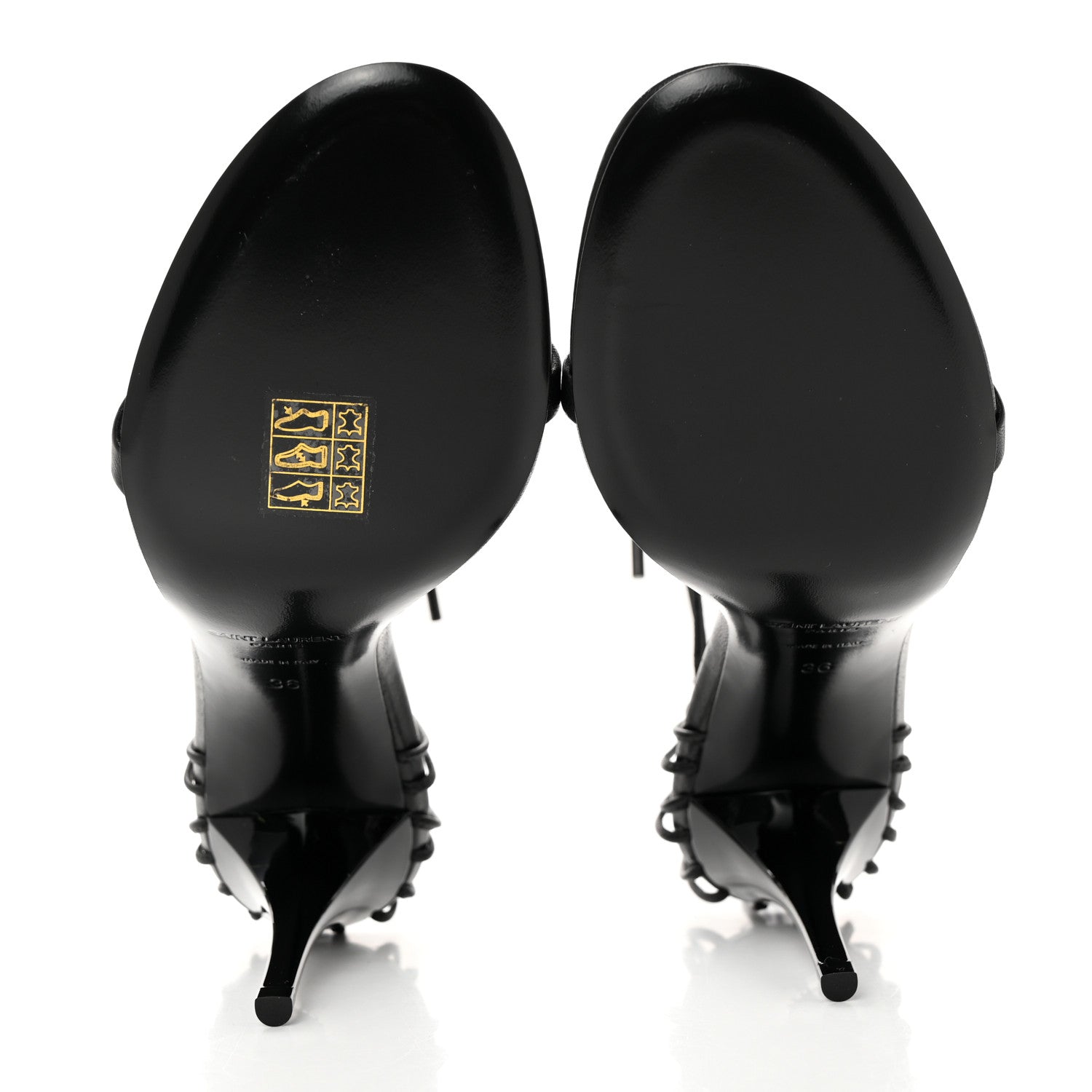 Saint Laurent Calfskin Lexi 90 Ankle Strap Sandals 36 Black 5 of 11