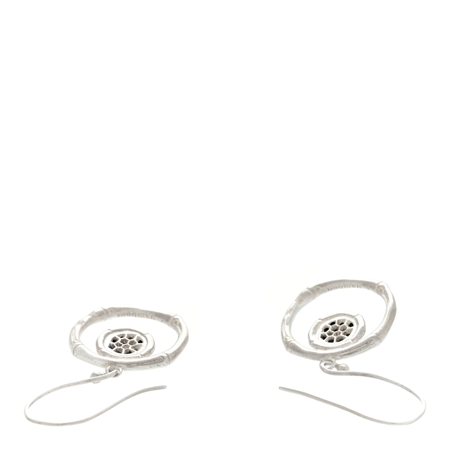 John Hardy Sterling Silver Black Sapphire Drop Hoop Earrings 4 of 4