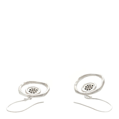 John Hardy Sterling Silver Black Sapphire Drop Hoop Earrings 4 of 4