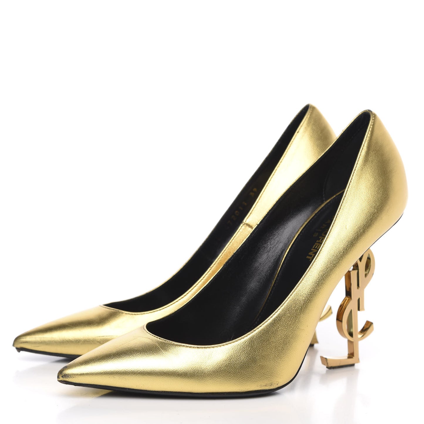 Calfskin Opyum 100 Pumps 39 Gold