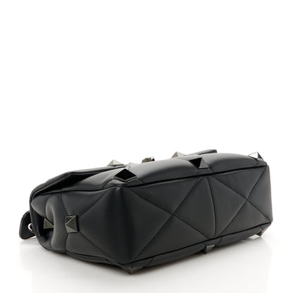 Valentino Garavani Nappa Monochrome Large Roman Stud Shoulder Bag Black 4 of 10
