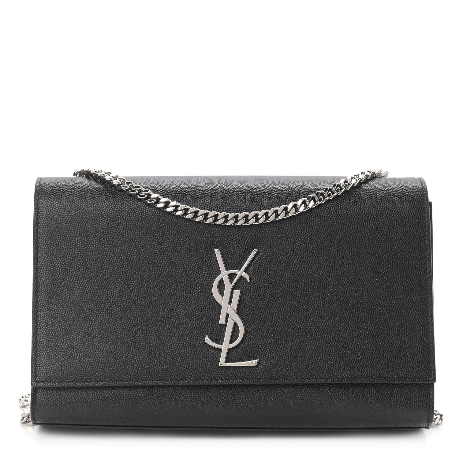 Saint Laurent Grain De Poudre Medium Classic Monogram Kate Satchel Black 1 of 8