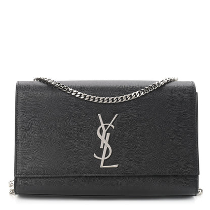Saint Laurent Grain De Poudre Medium Classic Monogram Kate Satchel Black 1 of 8