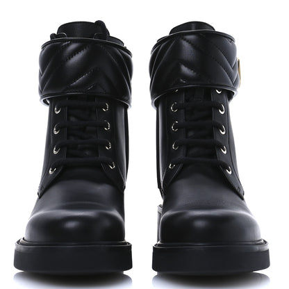 Gucci Flores Calfskin Nappa Matelasse GG 40mm Ankle Boots 36.5 Black 3 of 9