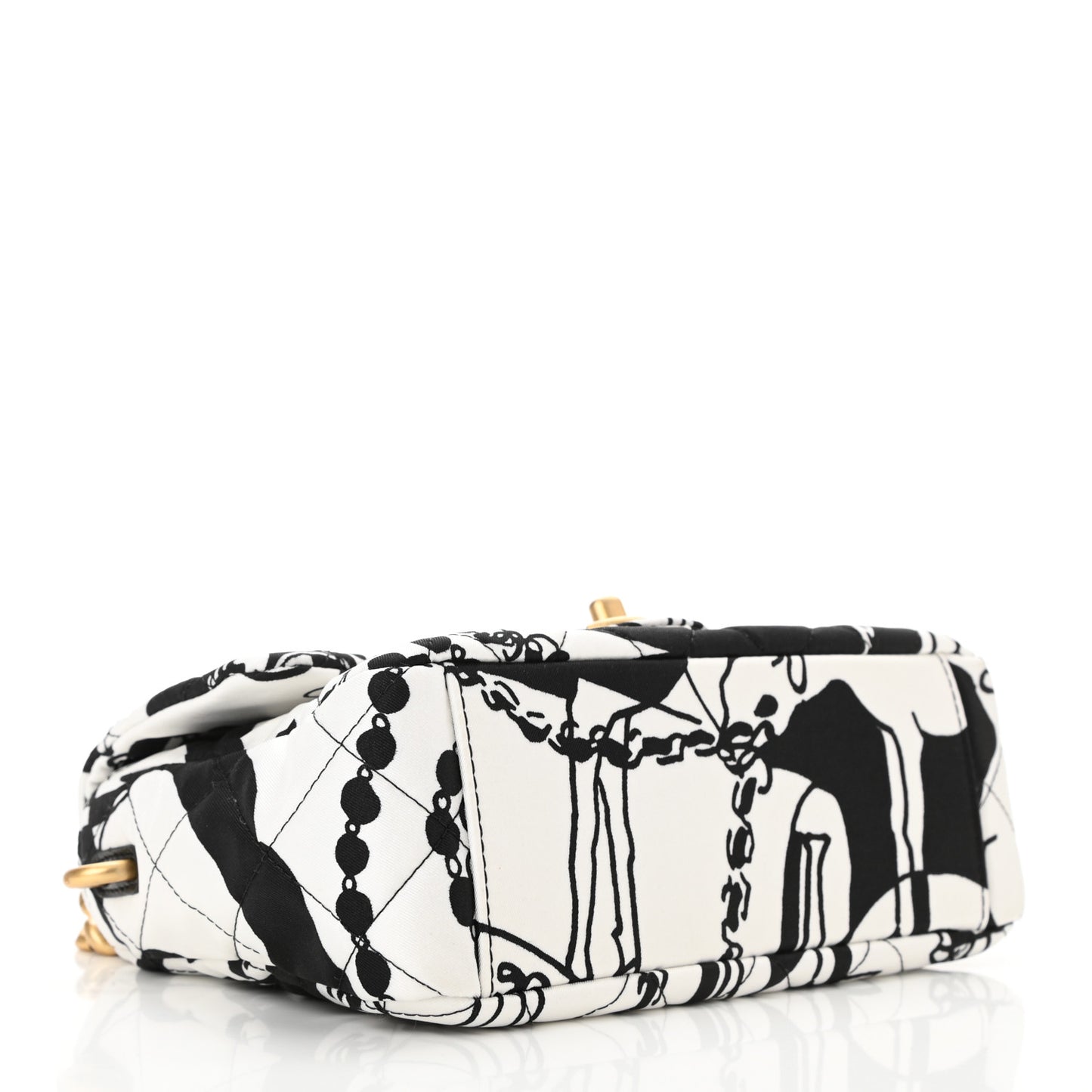 Canvas Printed Deer Coco Mini Single Flap Gray Black
