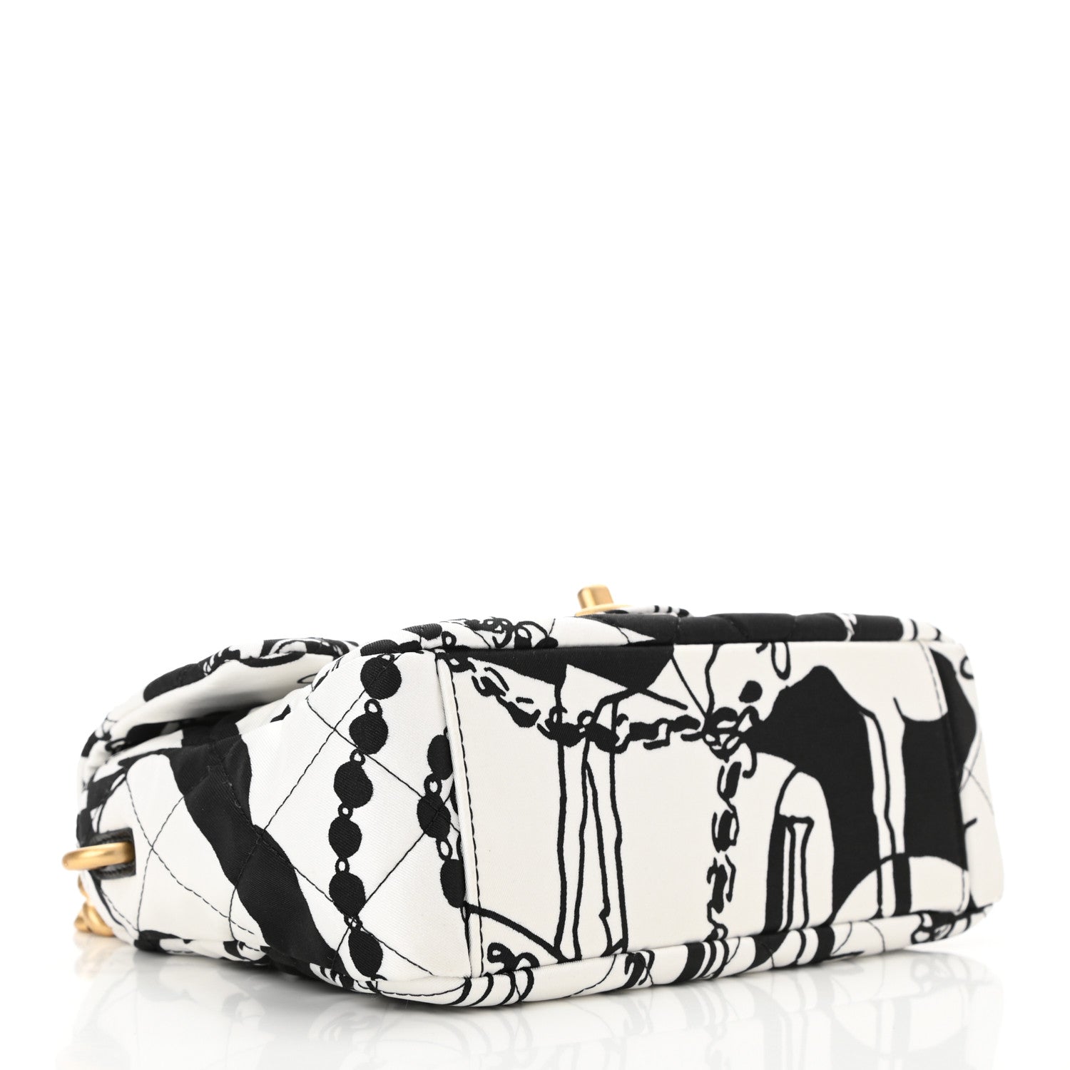 Chanel Canvas Printed Deer Coco Mini Single Flap Gray Black 4 of 11