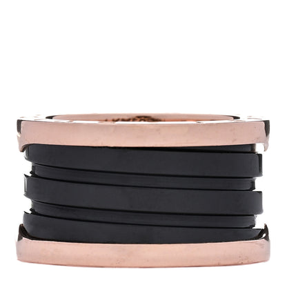 Bulgari 18K Rose Gold Black Ceramic B.Zero1 Four-Band Ring 52 6 1 of 7