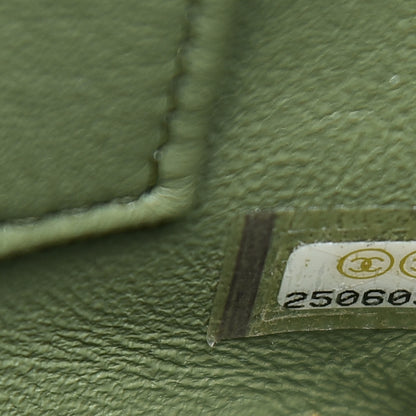 Chanel Calfskin Lizard Chevron Quilted Medium Coco Handle Flap Green 7 of 12