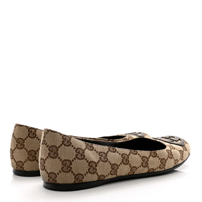 Gucci GG Monogram Ballet Flat 38.5 Beige Ebony 4 of 9