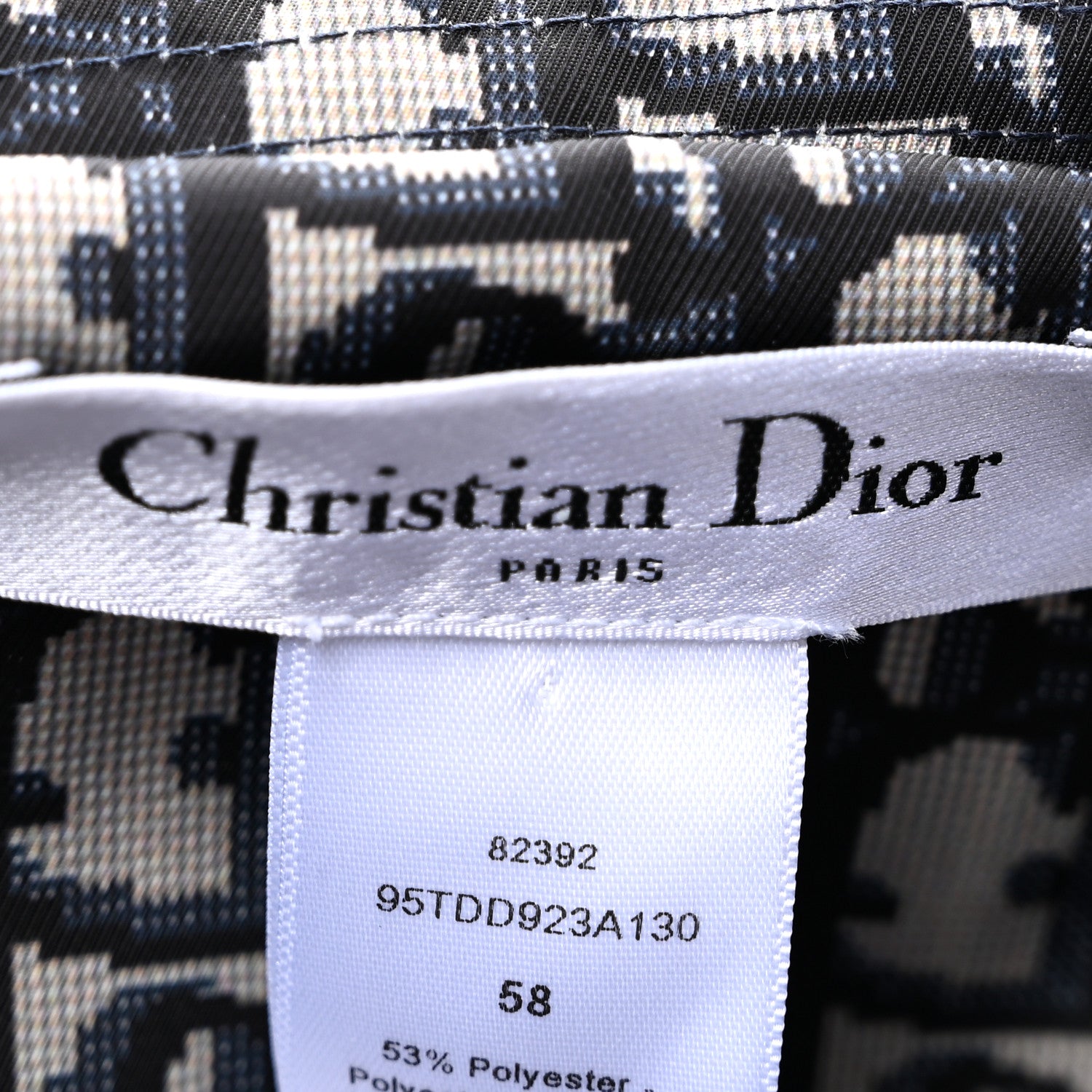 Christian Dior Polyester Cotton Oblique Teddy-D Brim Bucket Hat 58 Blue 8 of 10
