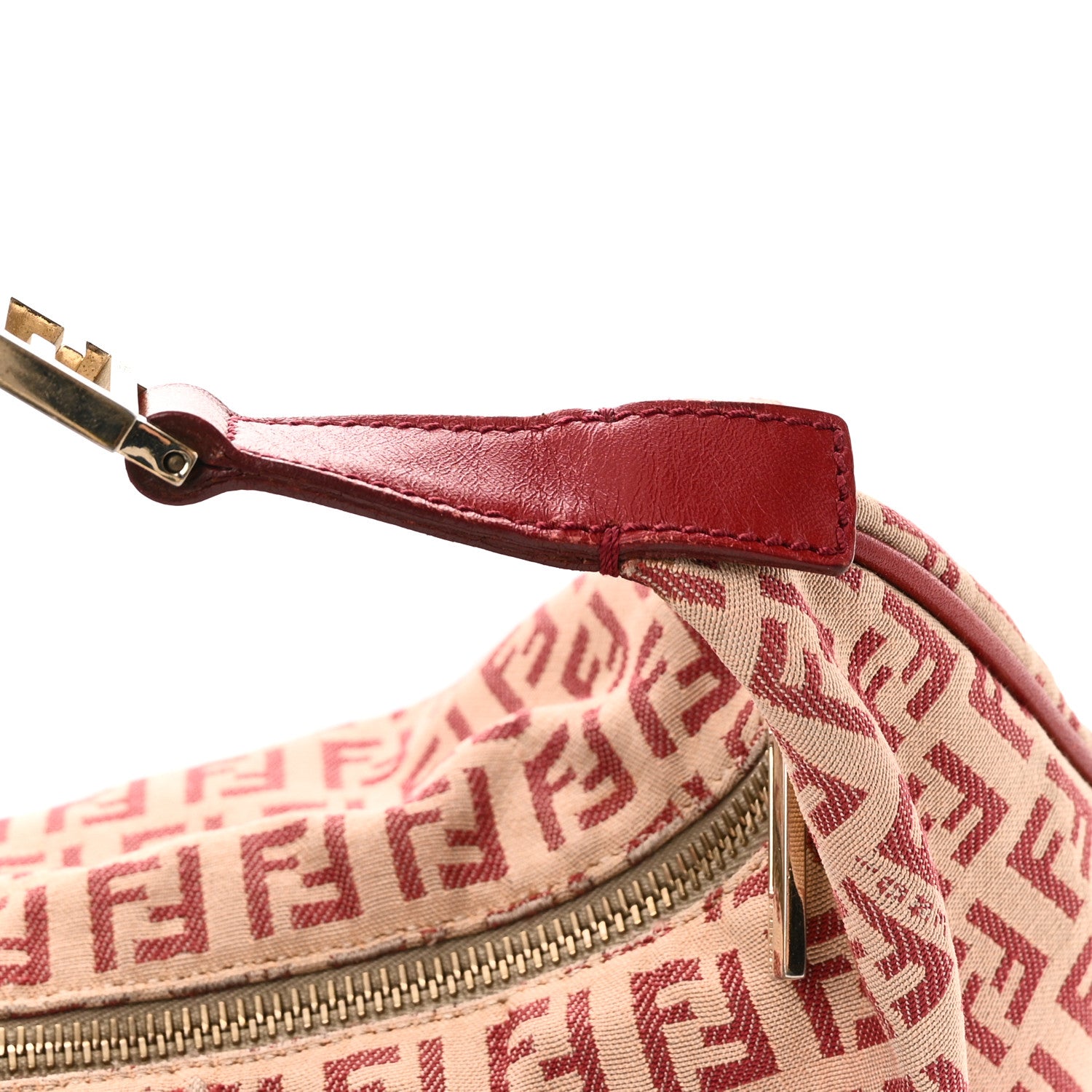 Fendi Zucchino Vitello Medium Chef Hobo Beige Red 11 of 11