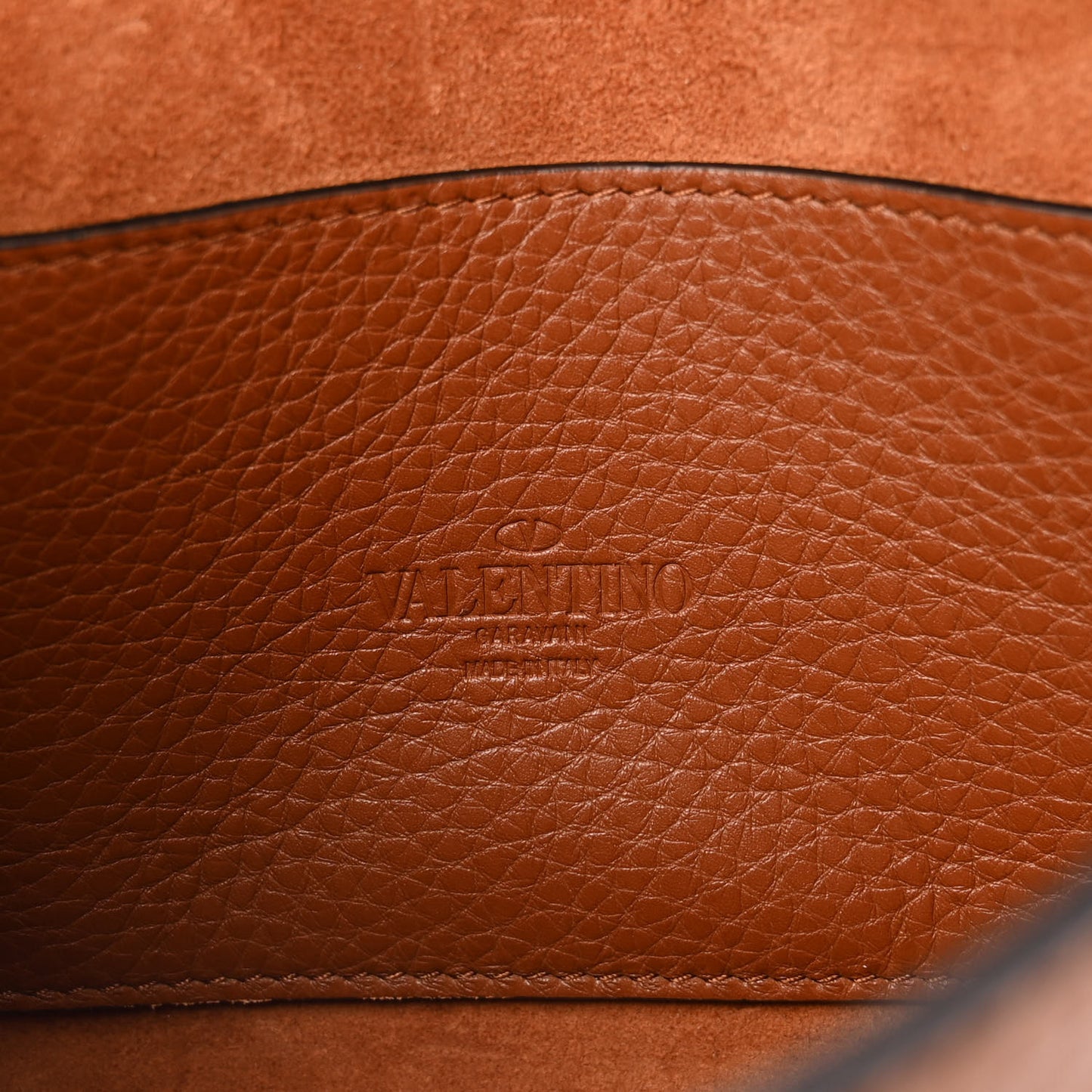 Pebbled Calfskin Medium Rockstud Flip Lock Crossbody Bag Bright Cognac