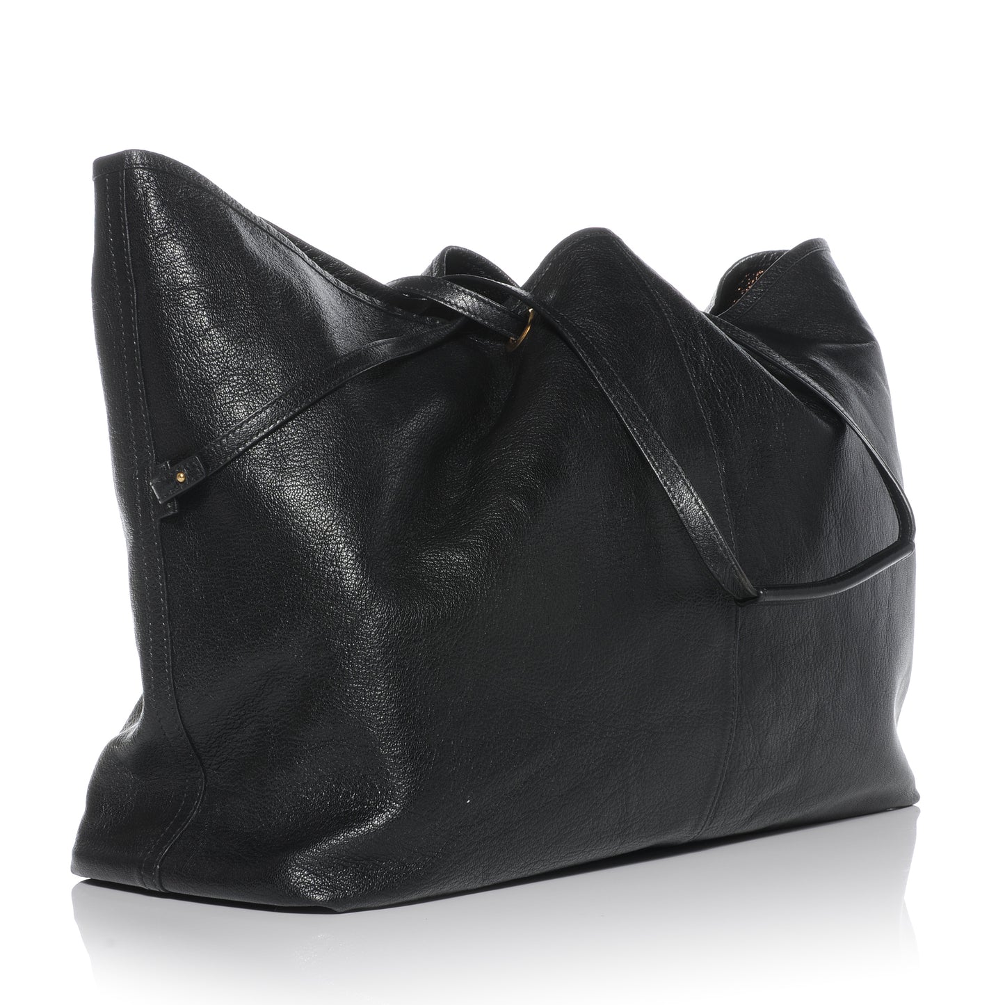 Leather Neo Double Reversible Tote Black Bronze
