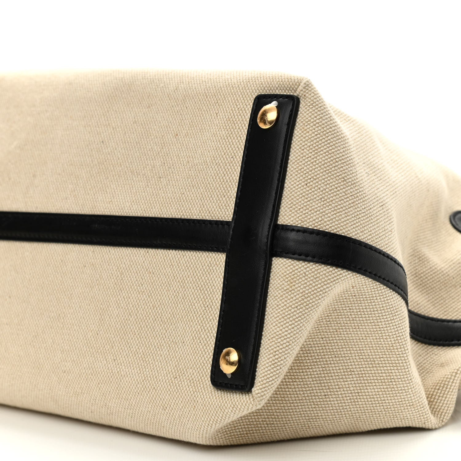Burberry Cotton Soft Canvas Calfskin Medium Belt Tote Natural Black 8 of 9