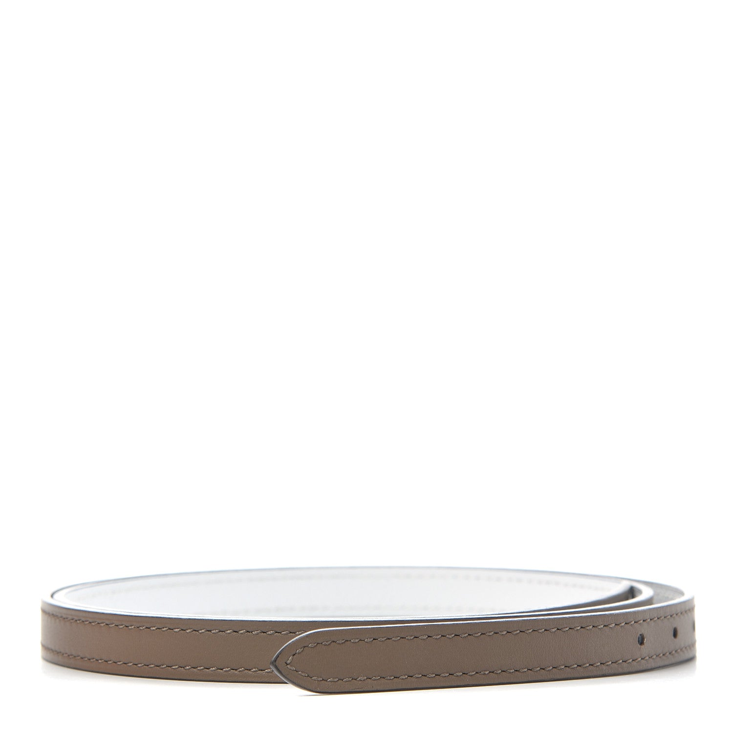 Hermes Swift Epsom 13mm Belt Strap 85 White Etoupe 1 of 5