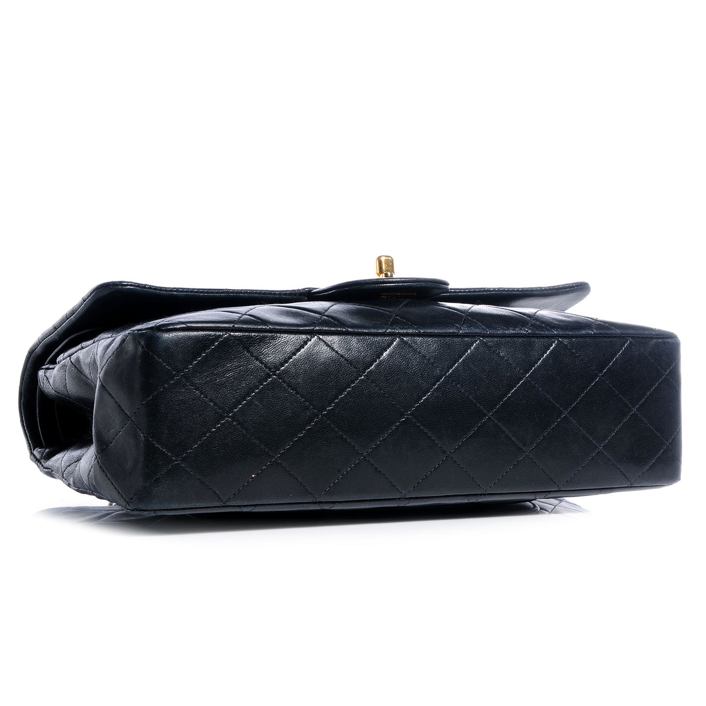 Lambskin Medium Double Flap Black