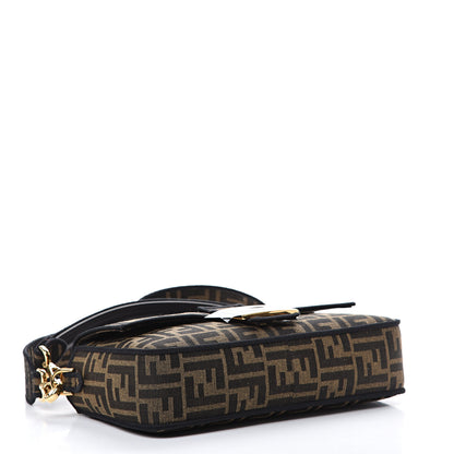 Fendi Fabric Jacquard FF 1974 Medium Baguette Tobacco Moro Black 3 of 9