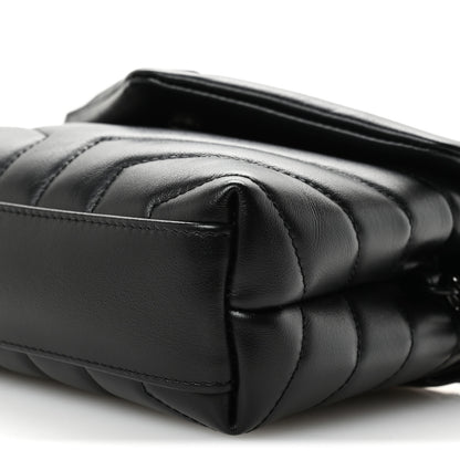 Saint Laurent Calfskin Y Quilted Monogram Monochrome Toy Loulou Crossbody Bag Black 10 of 11