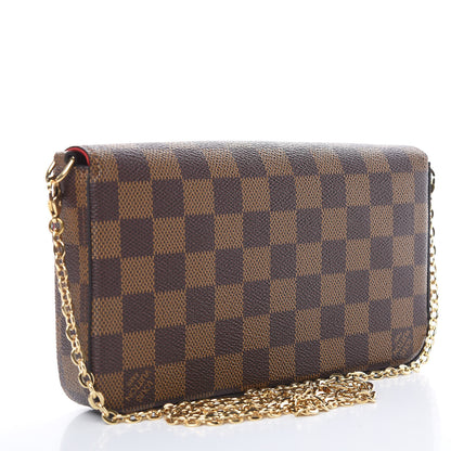 Louis Vuitton Damier Ebene Pochette Felicie Chain Wallet 4 of 15