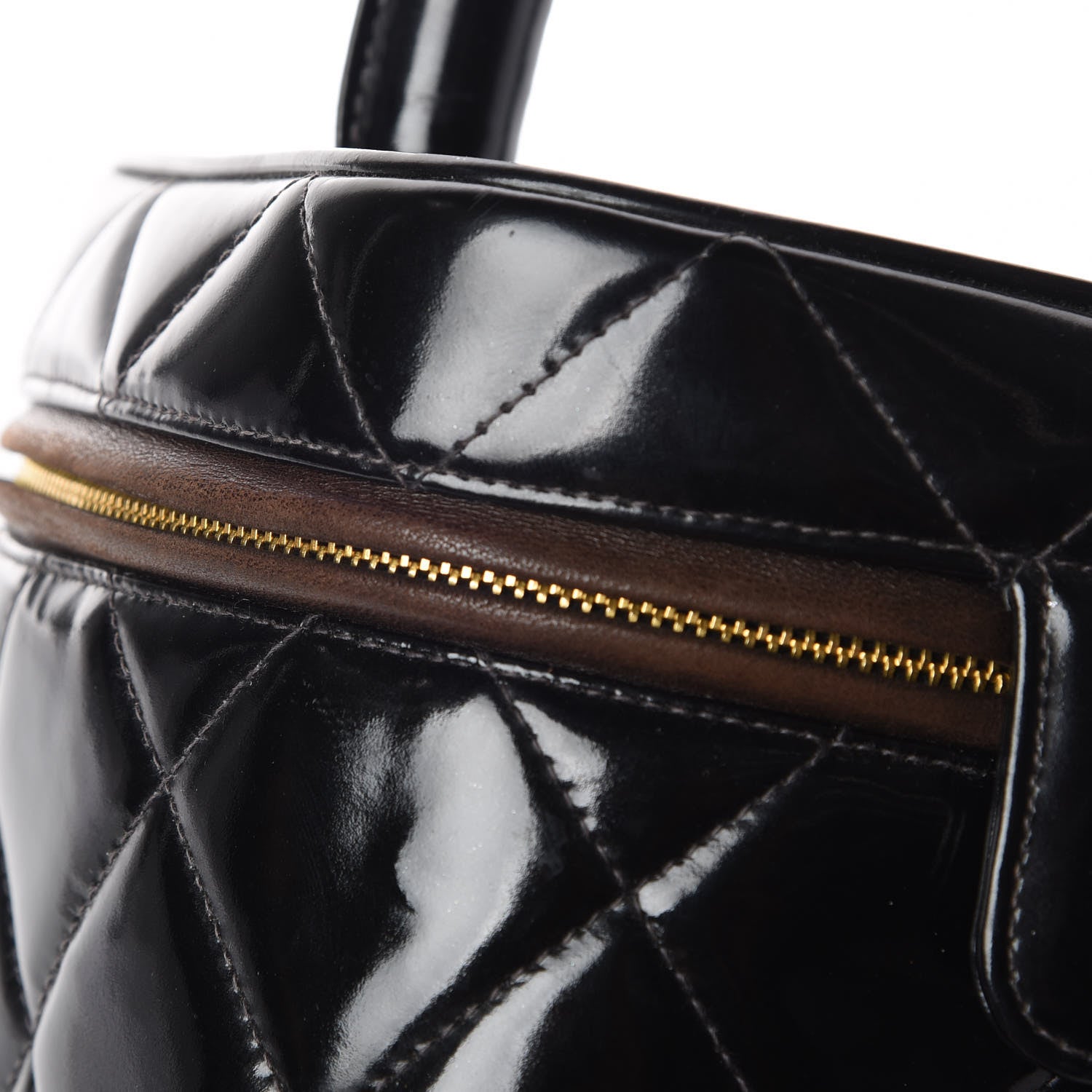 Chanel Patent Quilted Vanity Cosmetic Case Black 14 of 15