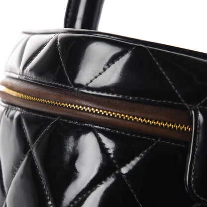 Chanel Patent Quilted Vanity Cosmetic Case Black 14 of 15