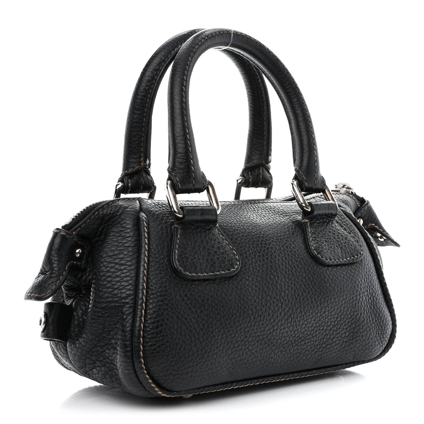 Calfskin Lax CC Small Bowler Bag Black
