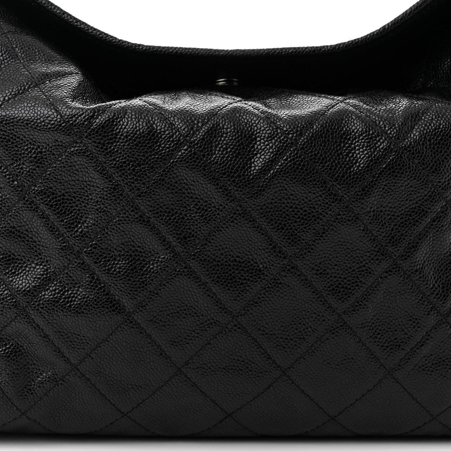 Caviar Quilted French Riviera Shoulder Bag Black
