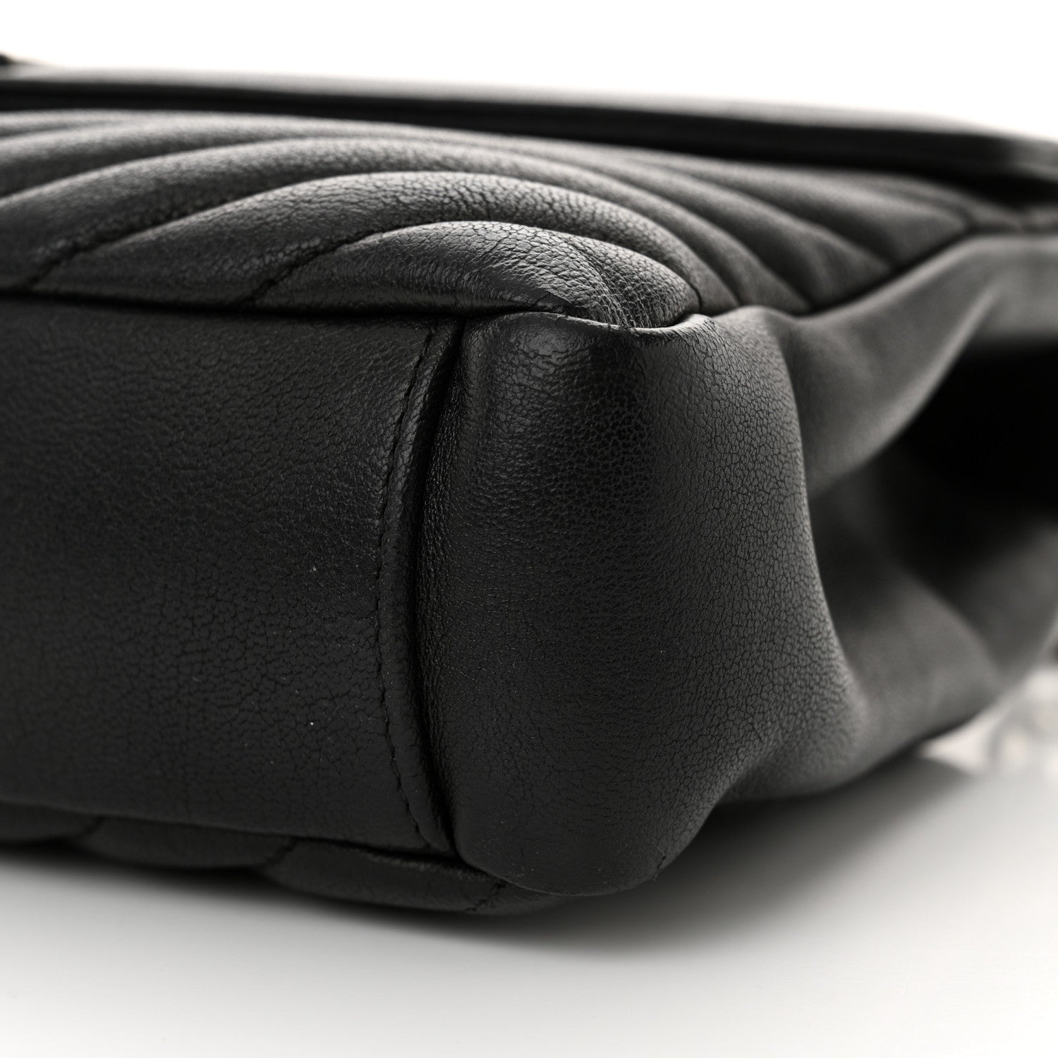 Saint Laurent Sheepskin Matelasse Chevron Monogram Medium College Bag Black 10 of 13