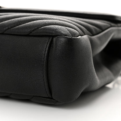 Saint Laurent Sheepskin Matelasse Chevron Monogram Medium College Bag Black 10 of 13