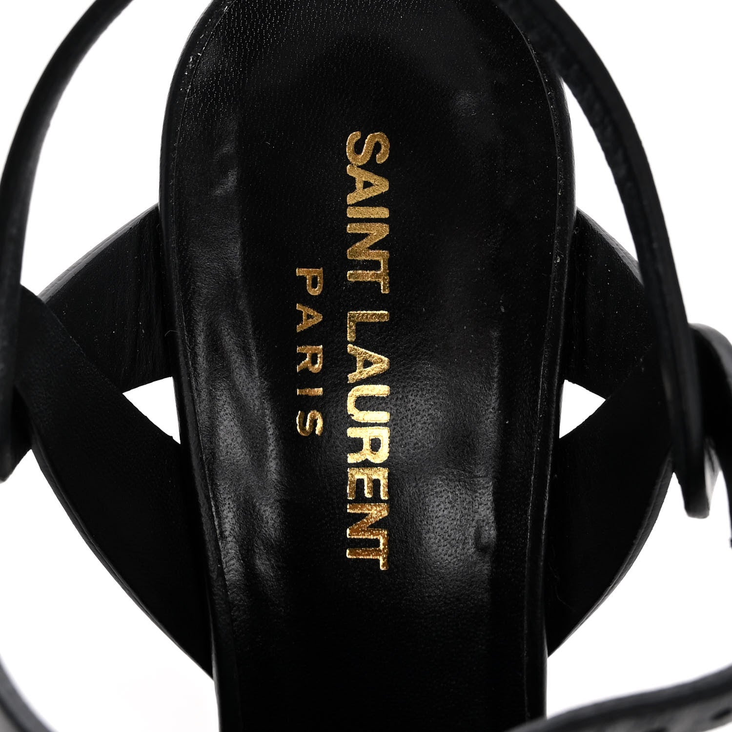 Saint Laurent Calfskin Betty 80 Tribute Sandals 37 Black 7 of 12