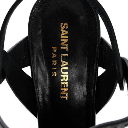 Saint Laurent Calfskin Betty 80 Tribute Sandals 37 Black 7 of 12