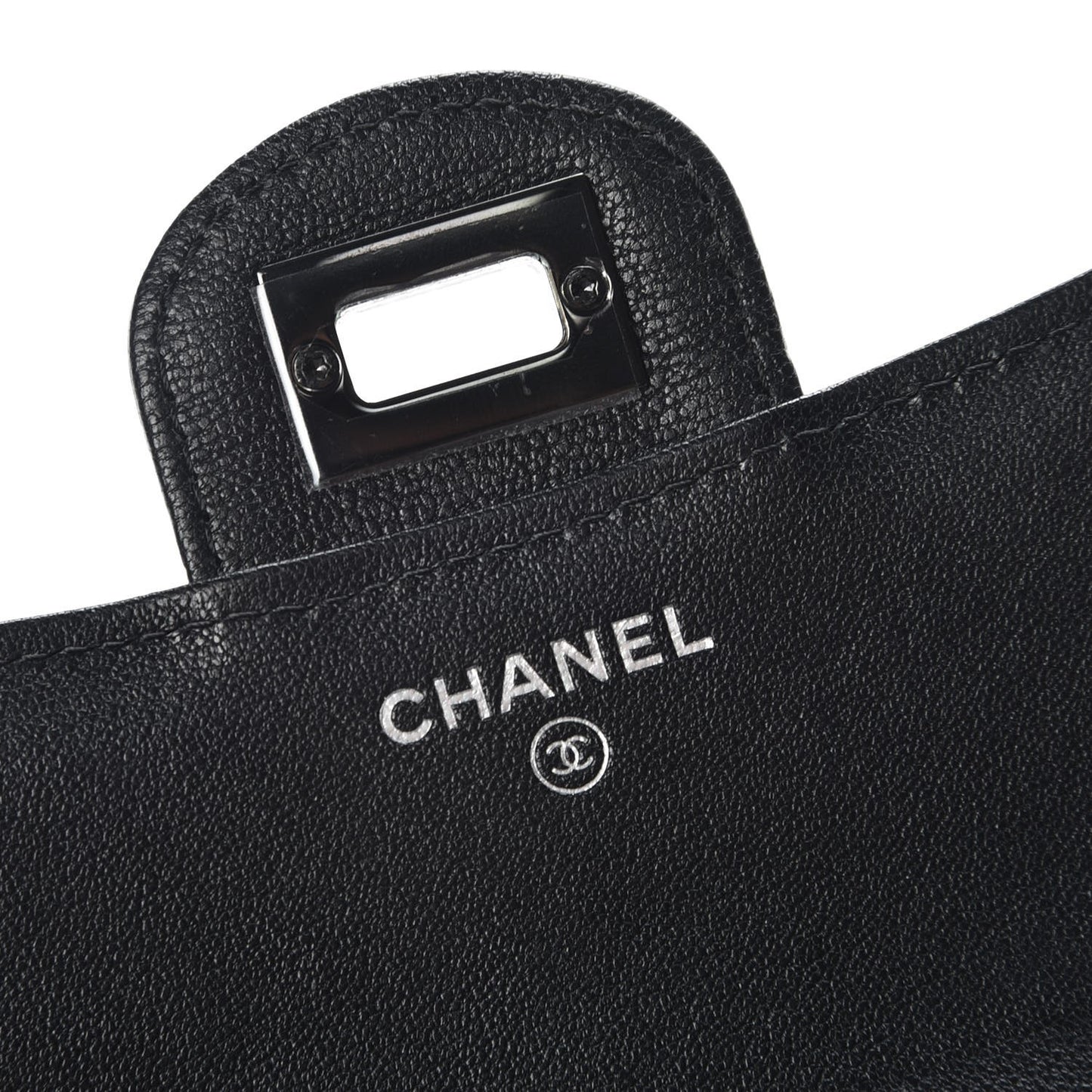 Sheepskin Chevron Quilted Reissue Compact Wallet So Black