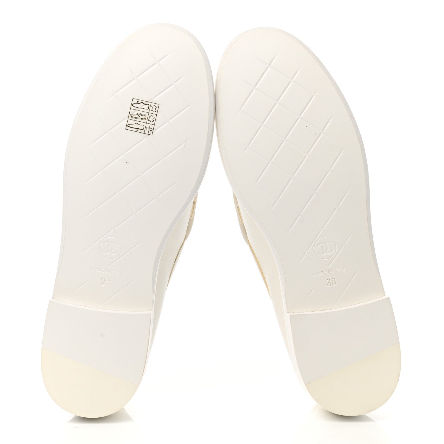 Chanel Lambskin Quilted CC Turnlock Loafers 38 White 5 of 9