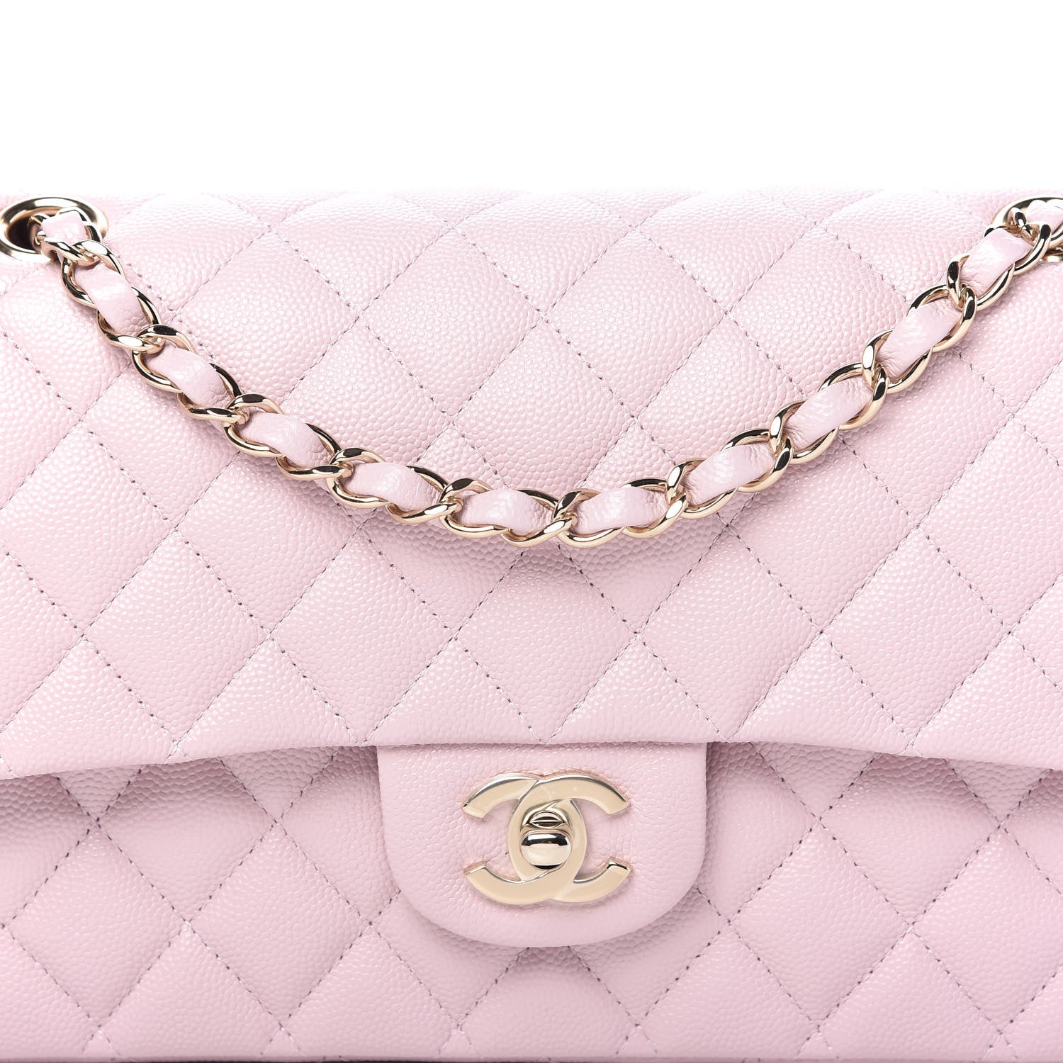 Chanel Caviar Quilted Medium Double Flap Light Pink 11 of 13