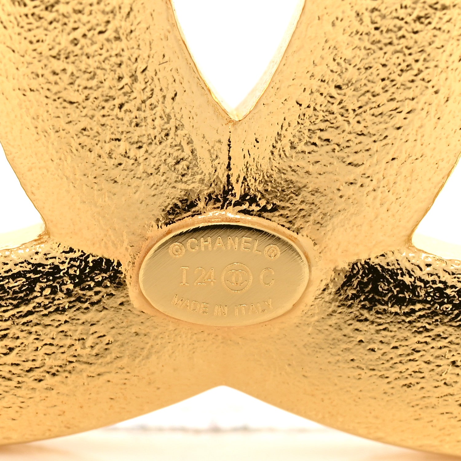 Chanel Metal Resin CC Star Brooch Gold Black 4 of 4