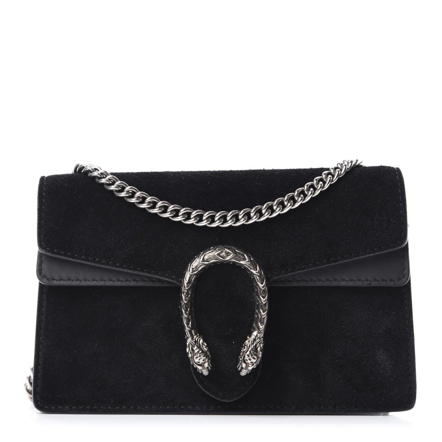 Gucci Suede Super Mini Dionysus Shoulder Bag Black 1 of 9
