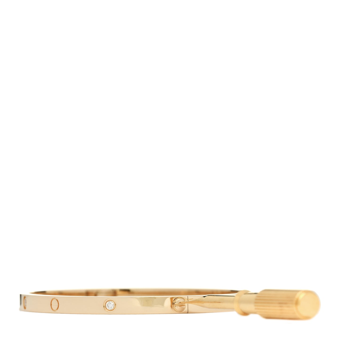 18K Yellow Gold 6 Diamond Small LOVE Bracelet 17