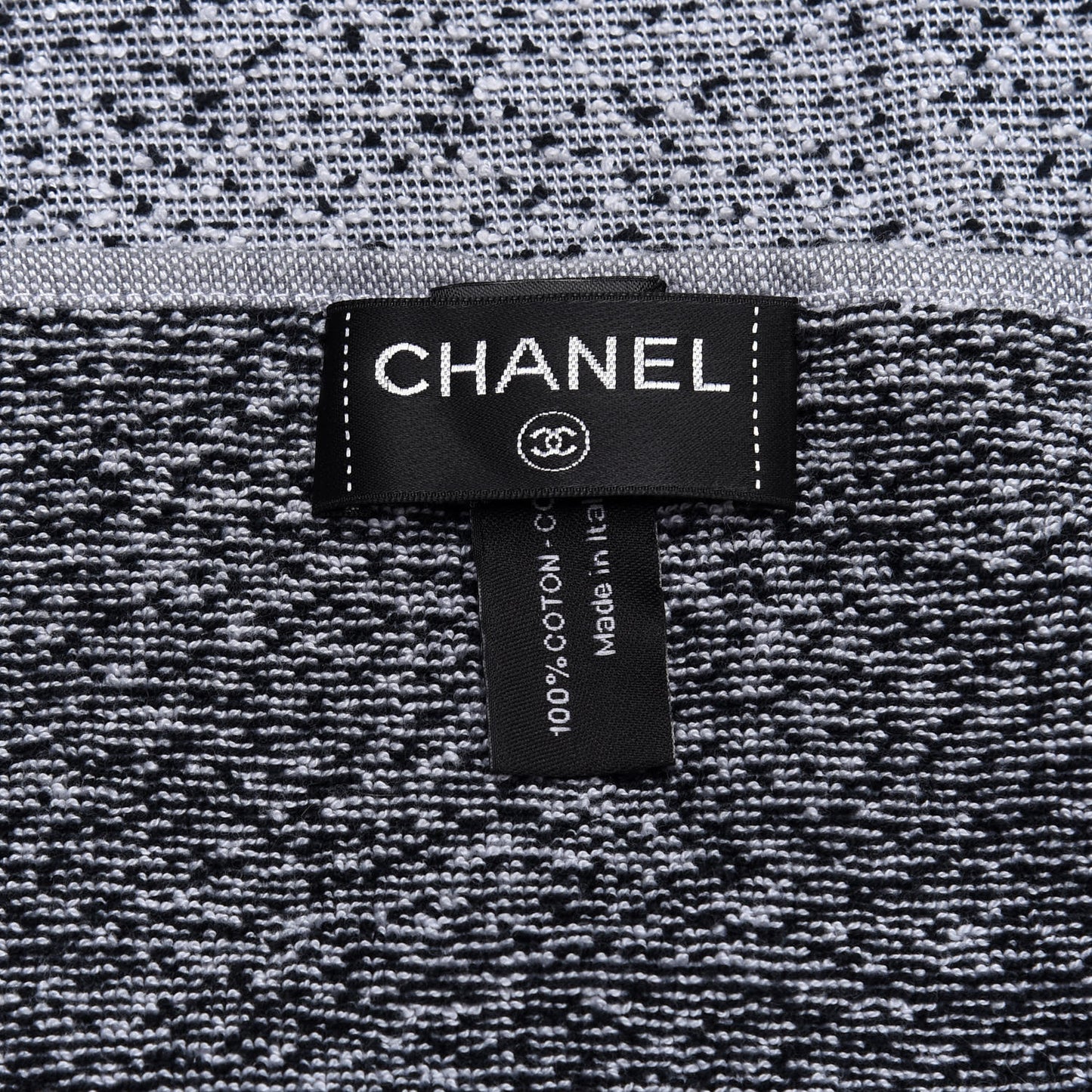 Terry Cotton CC Beach Towel Grey Black