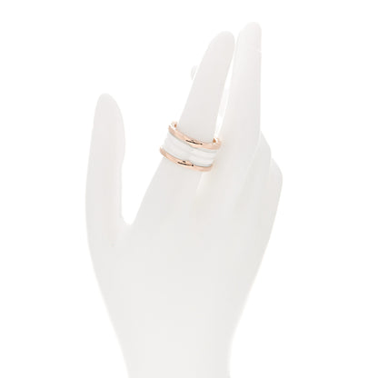 Bulgari 18K Rose Gold White Ceramic B.Zero1 Four-Band Ring 56 7.5 2 of 6