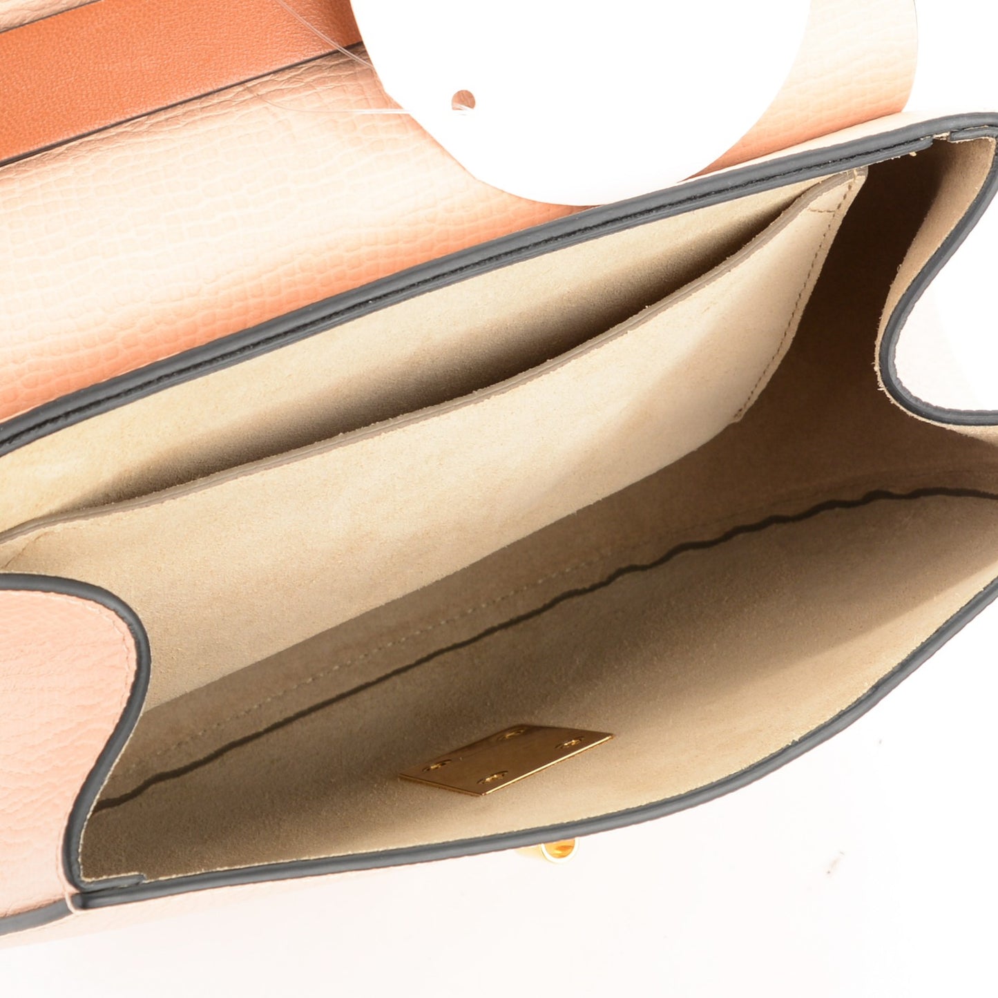 Grained Calfskin Lambskin Drew Shoulder Bag Powder Beige Caramel