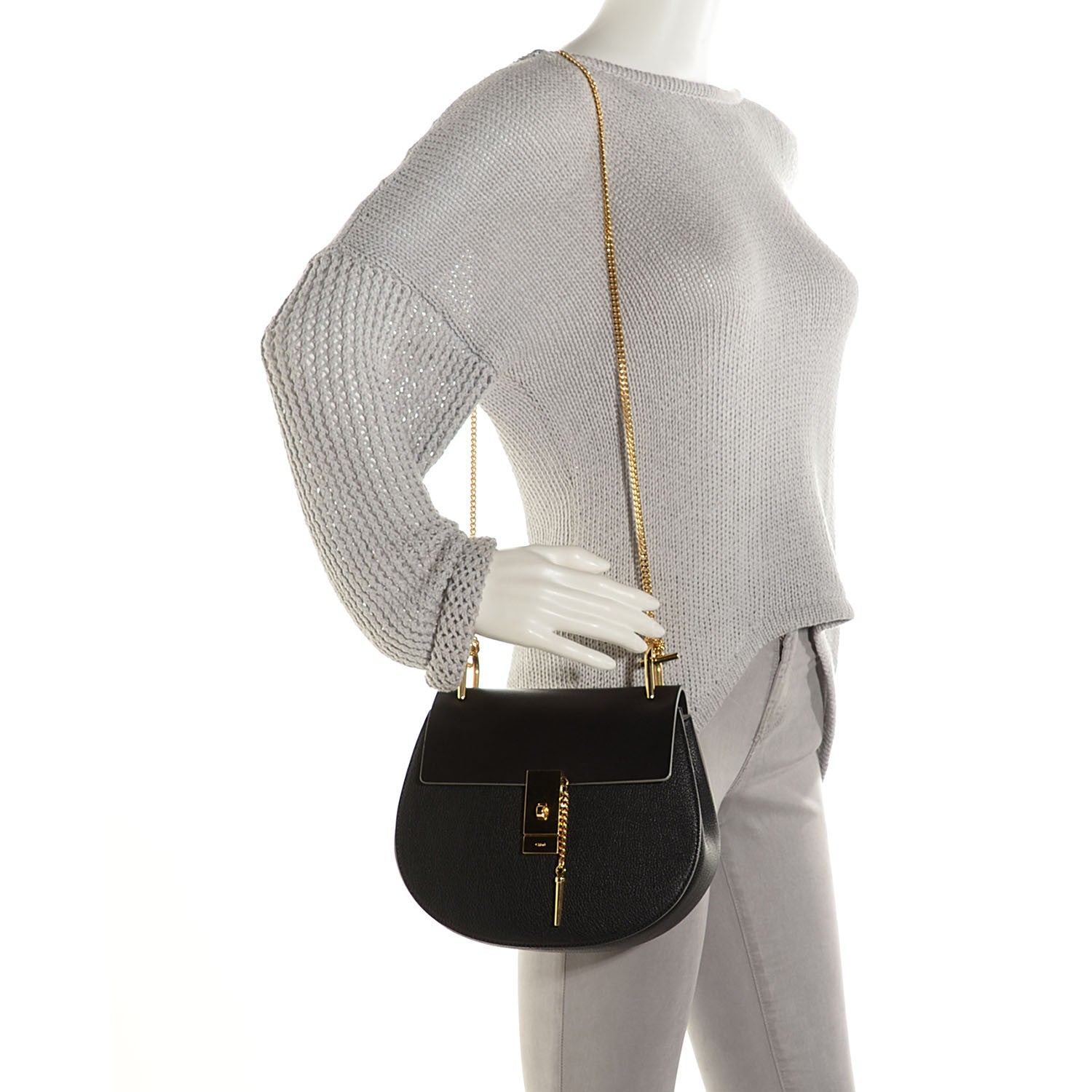 Chloe Goatskin Medium Drew Shoulder Bag Black 2 of 7