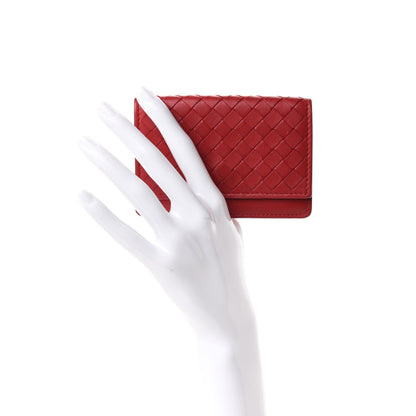 Bottega Veneta Nappa Intrecciato Card Holder China Red 2 of 8