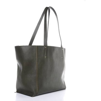 Chloe Smooth Calfskin Medium Milo Shopping Tote Midnight Green 3 of 8