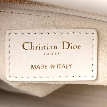 Christian Dior Lambskin Cannage Butterfly Studs Small Lady Dior White 5 of 8