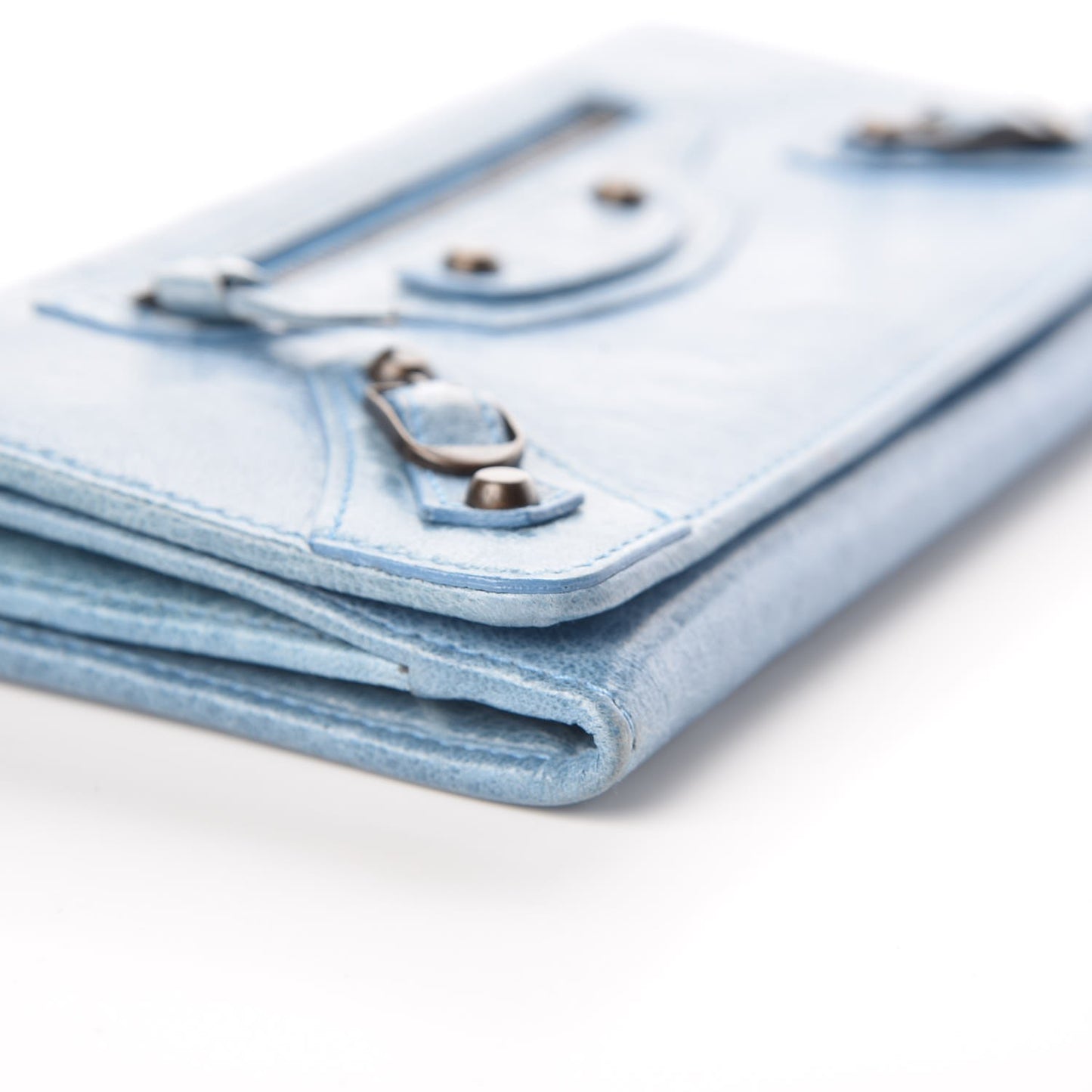 Agneau Classic Hardware Money Wallet Sky Blue